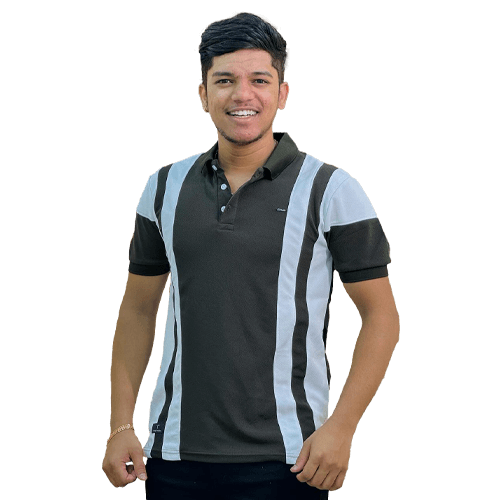 Half Sleeve Polo T-Shirt (Stripped)